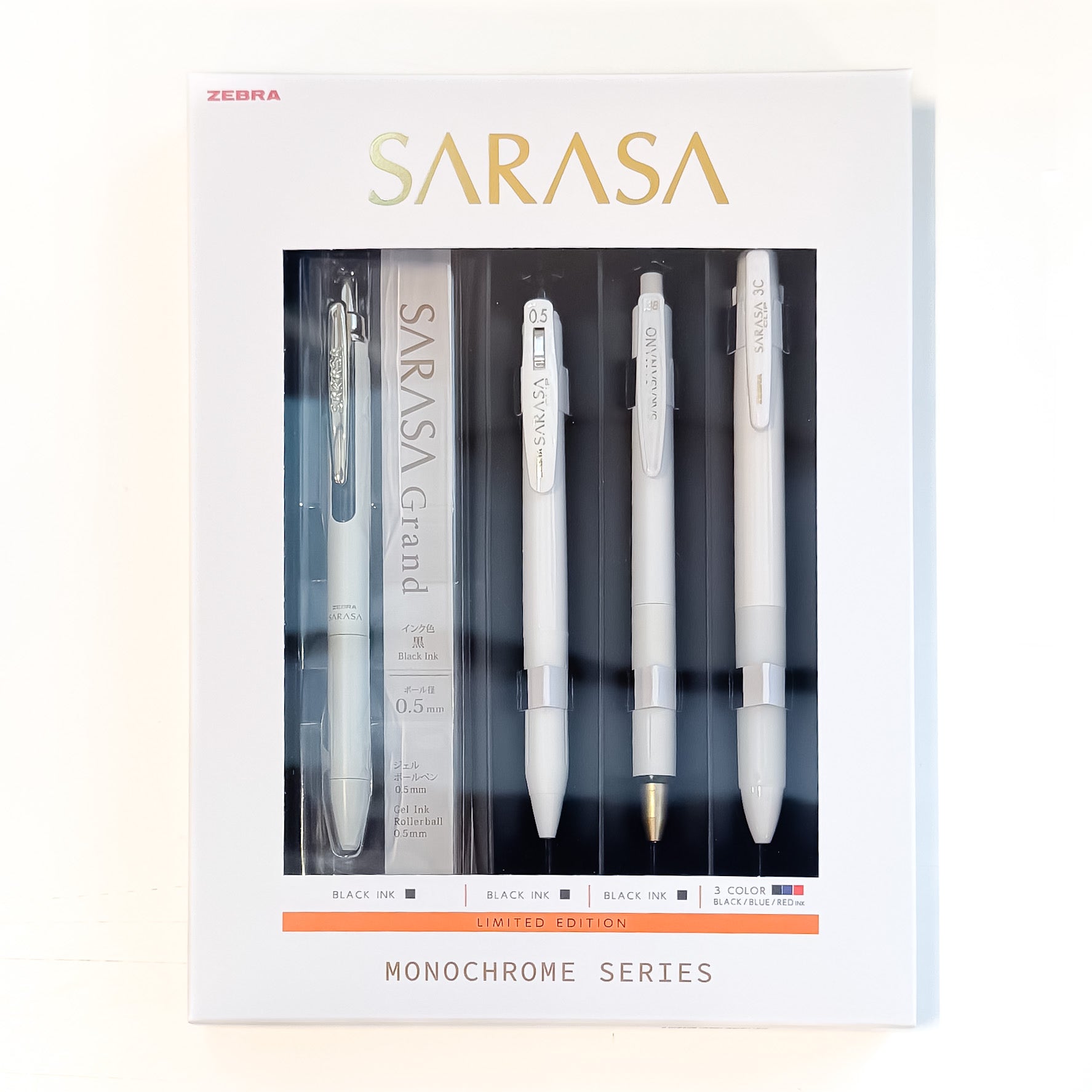 【限定品】特価！ZEBRA SARASA MONOCHROME SERIES WHITE SET（4本セット）