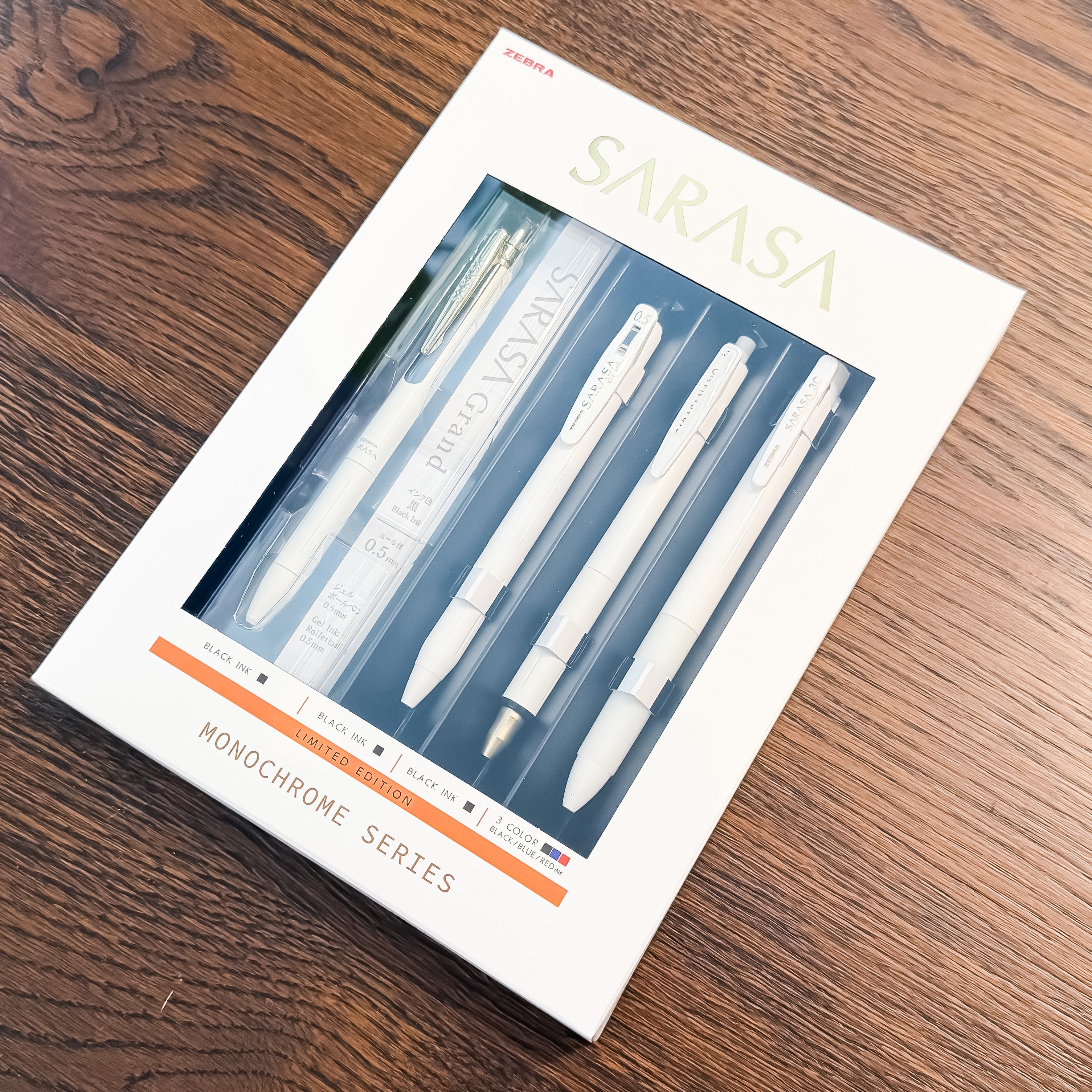 【限定品】特価！ZEBRA SARASA MONOCHROME SERIES WHITE SET（4本セット）
