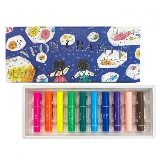 コクヨ 蛍光クレヨン 10色セット