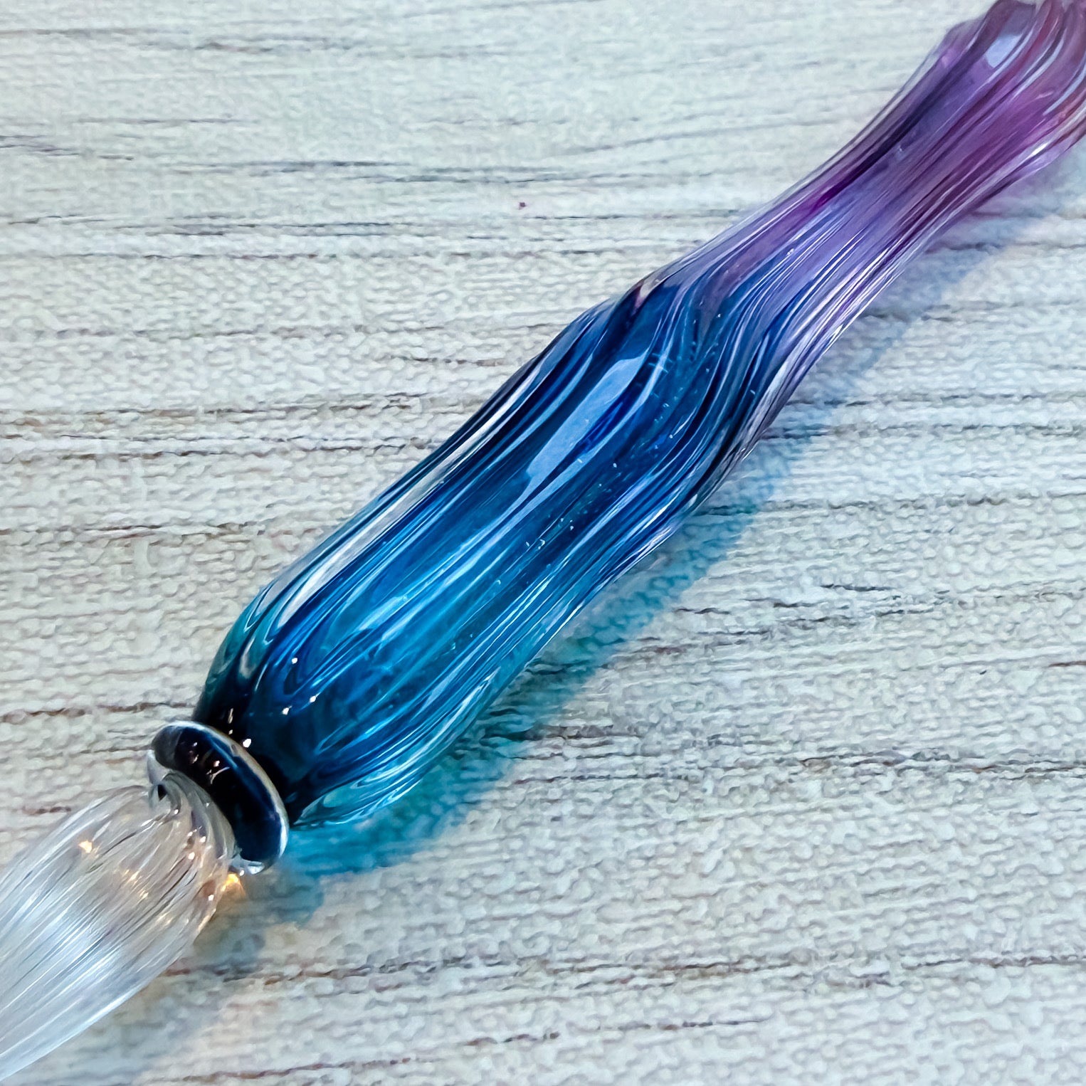 Zephyr Studio(ゼファースタジオ)  Glass Pen -Pleats- Purple Hydrangea-