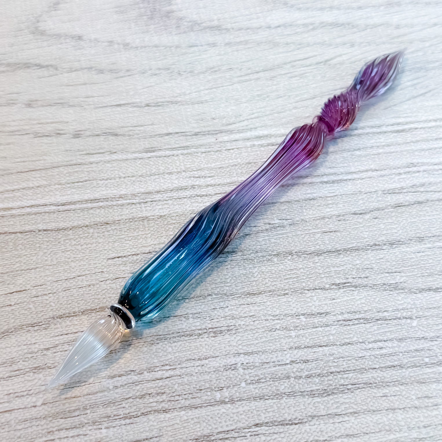 Zephyr Studio(ゼファースタジオ)  Glass Pen -Pleats- Purple Hydrangea-